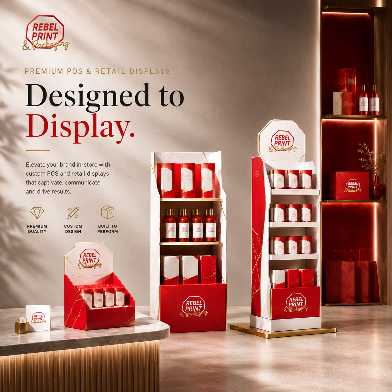 Premium POS en retail displays voor productpresentatie